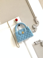 CC 24A Nano 19cm kelly shopping bag light blue velvet