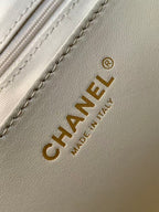 Chanel 2026 Hippie Hobo Bag 35cm White Calfskin 326214