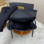 HM Kelly Jump Backpack Black Cowhide Gold Hardware 270044
