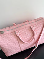 BV 25s  Bottega Veneta Duffel Bag Pink Intrecciato leather