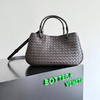 BV Basket Handbag 31cm Chocolote Intrecciato Leather
