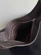 BOTTEGA VENETA 25S LARGE VENETO BAG 38 IN DARK BROWN CALFSKIN SILVER HARDWARE
