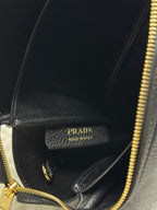 PRADA 25S SMALL BAG 23 IN BLACK CALFSKIN GOLD HARDWARE