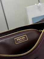 PRADA 25S AIMEE MEDIUM SHOULDER BAG 39 IN BURGUNDY CALFSKIN