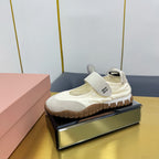 BALLERINAS SHOES IN WHITE TYRE TECHNICAL FABRIC GREY SUEDE