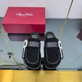 SLIDY VIV' MULES IN BLACK SUEDE