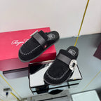 SLIDY VIV' MULES IN BLACK SUEDE