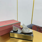 LP BLOCK HEEL SANDALS 25S IN MOSS GRAY SUEDE