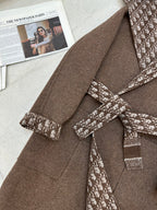 DIOR HOODED COAT IN DARK BROWN WOOL