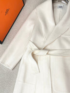 HERMES 25S LAPEL-COLLAR CASHMERE COAT 209