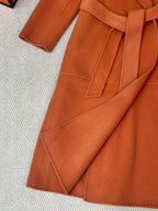 HERMES 25S LAPEL-COLLAR CASHMERE COAT 208