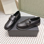CHANEL 25S GODDESS FLAT LOAFERS IN BLACK CALFSKIN GOLD HARDWARE
