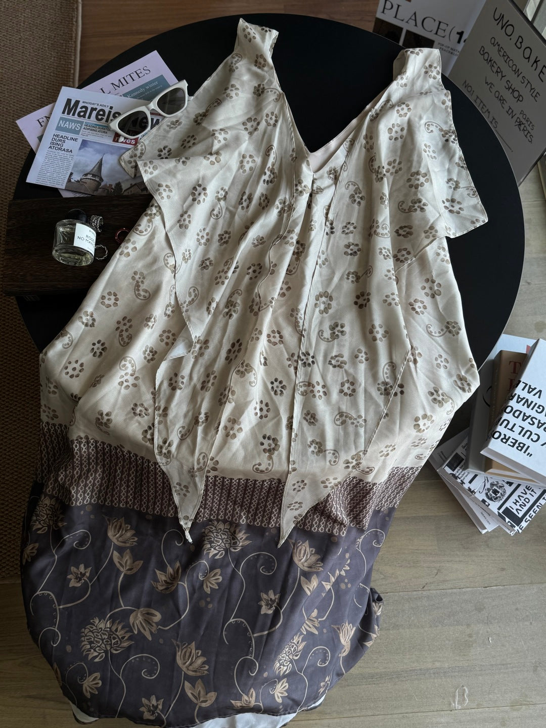 BOHEMIAN SLEEVELESS V NECK MAXI DRESS 25S IN SILK 267140