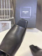 YSL 25S HIGH-HEEL SANDALS 75 MM IN BLACK LAMBSKIN