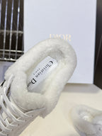 DIOR 25S DIOR STAR SNEAKERS IN WHITE LAMBSKIN AND WOOL