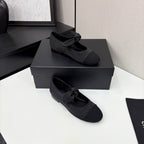 CC BALLET FLATS 25S IN BLACK FABRIC WITH BOW