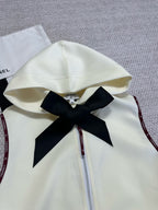 CC 25 Bow Hooded Swimsuit Ivory Polyester Fiber