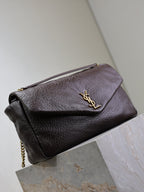 YSL 25S CALYPSO GM 38 IN DARK CHOCOLATE CALFSKIN GOLD HARDWRE