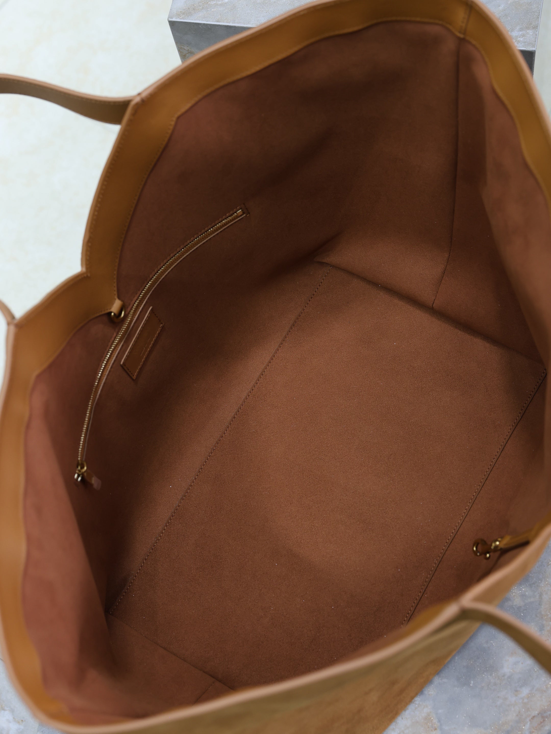 Y Tote Bag Brown Suede