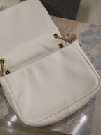 YSL 25S JAMIE 4.3 29 IN BLANC  LAMBSKIN GOLD HARDWARE