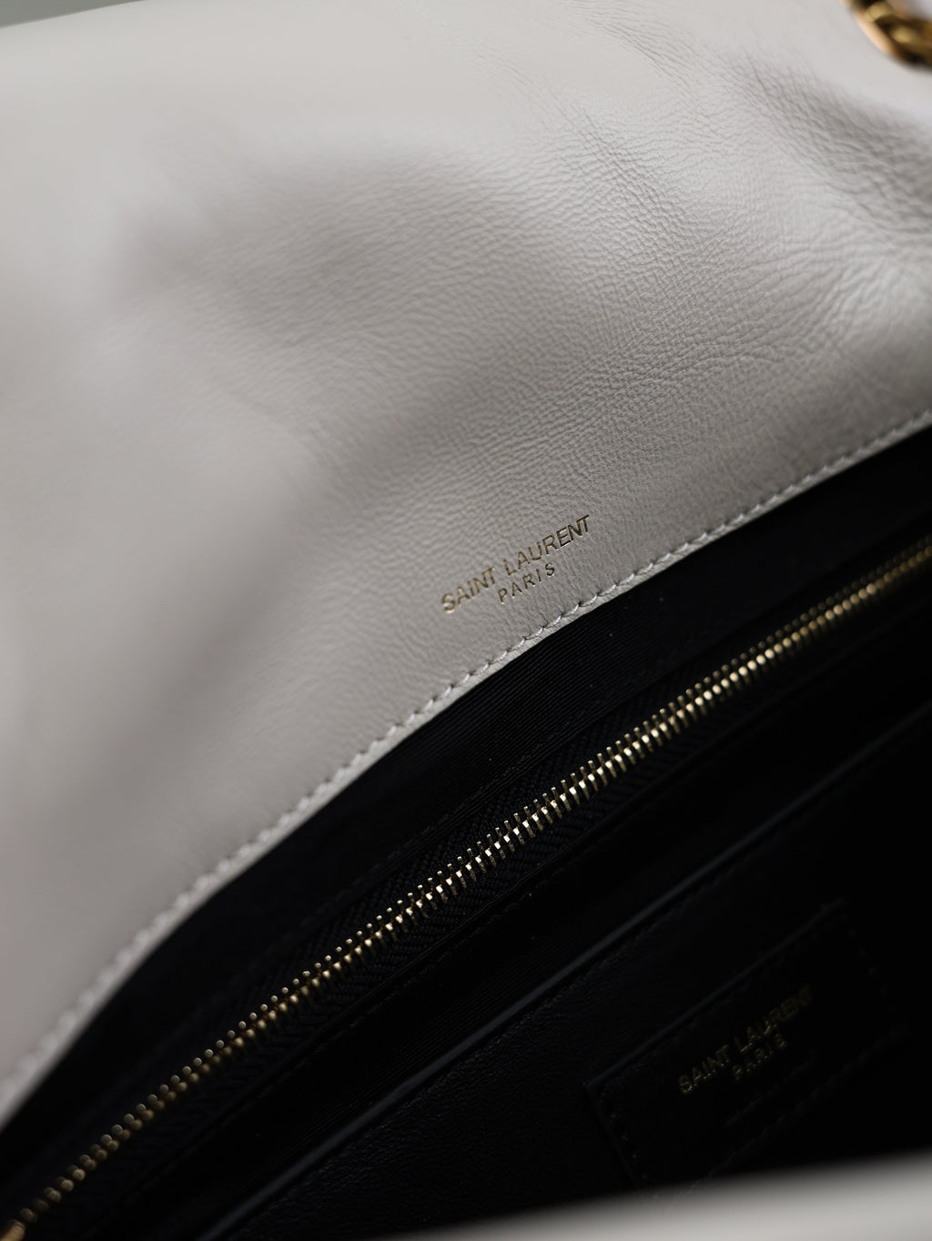 YSL 25S JAMIE 4.3 29 IN BLANC  LAMBSKIN GOLD HARDWRE
