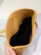 YSL 25S CALYPSO MINI 19 IN CARAMEL LAMBSKIN GOLD HARDWARE