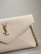 YSL 25S CALYPSO MINI 19 IN BLANC  LAMBSKIN GOLD HARDWARE