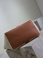 YSL 25S Y TOTE 50 IN BROWN BEIGE CANVAS AND CALFSKIN