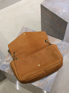 YSL 25S CALYPSO GM 38 IN BURNT ORANGE GRAINED CALFSKIN GOLD HARDWRE