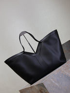 YSL 25S Y TOTE 50 IN BLACK CALFSKIN GOLD HARDWARE