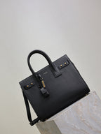 YSL 25S SAC DE JOUR GM 32 IN BLACK SUPPLE GRAINED CALFSKIN GOLD HARDWARE
