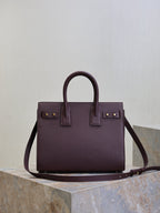 Sac De Jour Nano 32cm Dark Burgundy Grain Cowhide GHW