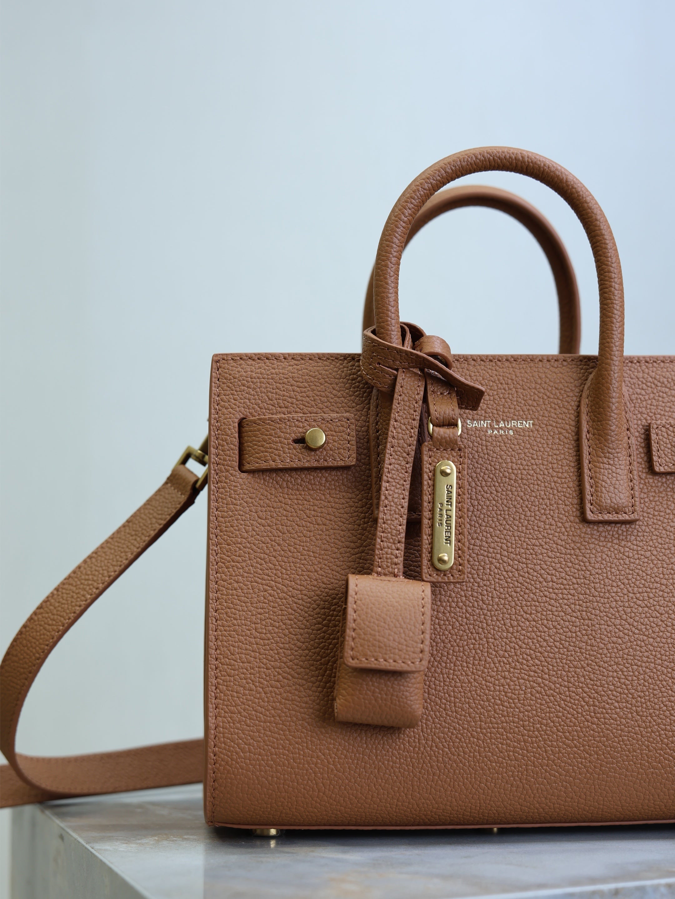 Sac De Jour Nano 22cm Brown Grain Cowhide GHW