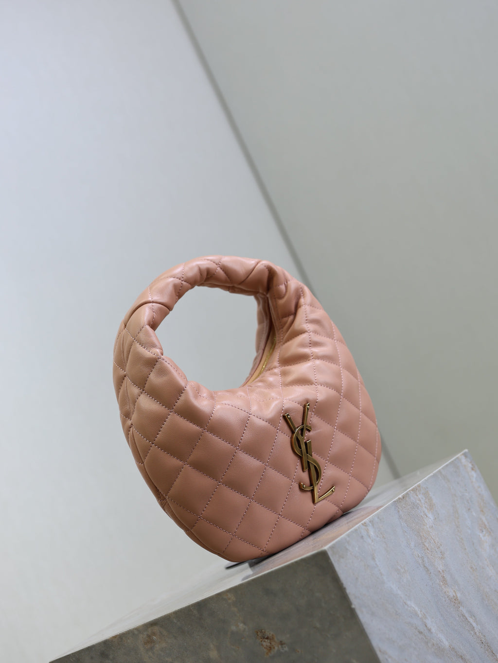 YSL Icarino Bag 17cm Light Pink Sheepskin