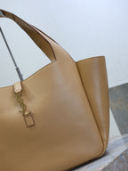 YSL 25S LE 5 À 7 BEA 50 IN DARK CARAMEL CALFSKIN GOLD HARDWRE