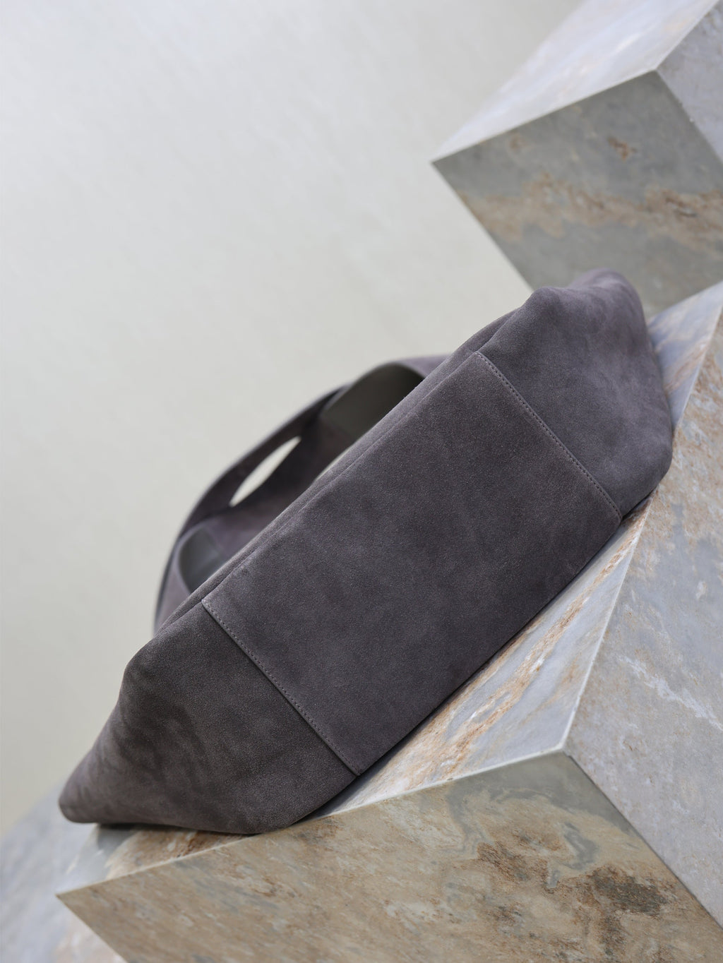 YSL 25S LE 5 À 7 BEA 50 IN DARK GRAY SUEDE GOLD HARDWARE