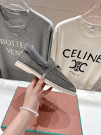 LP 25S SUMMER CHARMS WALK LOAFERS IN LIGHT CHARCOAL SUEDE AND FLEECE