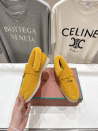 LP 25S SUMMER CHARMS WALK LOAFERS IN YELLOW SUEDE AND FLEECE