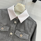 CC 25 Denim Jacket Gray mix White Cotton