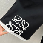 LOEWE MID-LENGTH BLACK WHITE MIX PANTS WITH LOGO