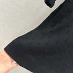 CC 25 Hollow Knitted T-shirt Black cotton