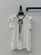 DIOR WHITE RUFFLED SHIRT 264378
