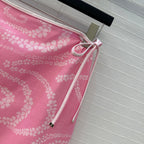 CC 25 Wave Pattern Long Skirt Pink Silk Cotton