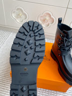 HM 25S ANKLE BOOTS IN BLACK LAMBSKIN