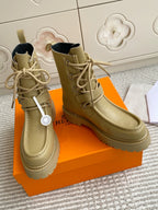 HM 25S ANKLE BOOTS IN WARM BEIGE GOLD LAMBSKIN
