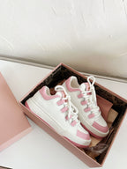 SNEAKERS SIMPLE DESIGN IN PINK MIX WHITE SHEEPSKIN
