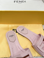 FF Baguette Light Pink Leather Slide