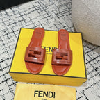 FF Baguette Rust Leather Slide
