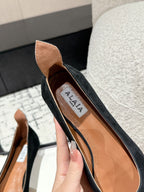 ALAIA PUMP 1 CM IN BLACK SUEDE MIX BLACK CALFSKIN