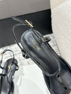 KITTEN T-BAR STRAP PUMP 5 CM IN BLACK PATENT CALFSKIN